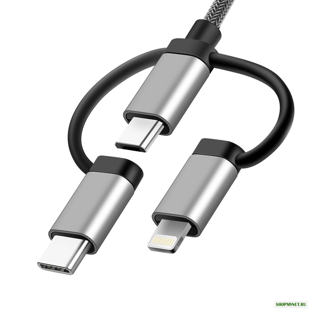 Bakeey 3 in 1 MFI Ligthning + Type-Cc + Micro USB Быстрая зарядка Nylon Кабель для передачи данных для iPhone X S9 Mi6